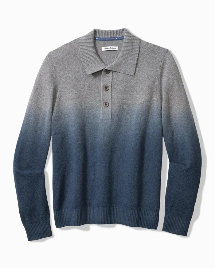 Tommy Bahama Polos Ombr DipDye Sweater Polo Dress Blues 8211 Men
