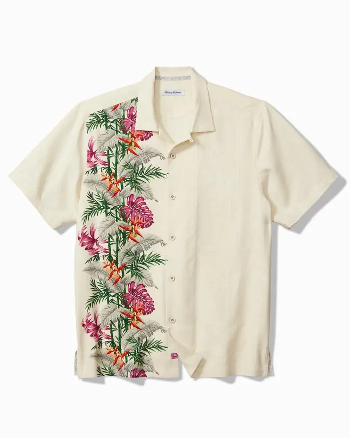 Tommy Bahama Shirts Bloom Terrace Silk Camp Shirt Vanilla Ice 8211 Men