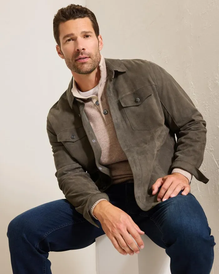 Tommy Bahama Shirts Boulder Ridge Suede Shirt Jacket Fog Grey 8211 Men Tommy Bahama Shirts Boulder Ridge Suede Shirt Jacket Fog Grey 8211 Men