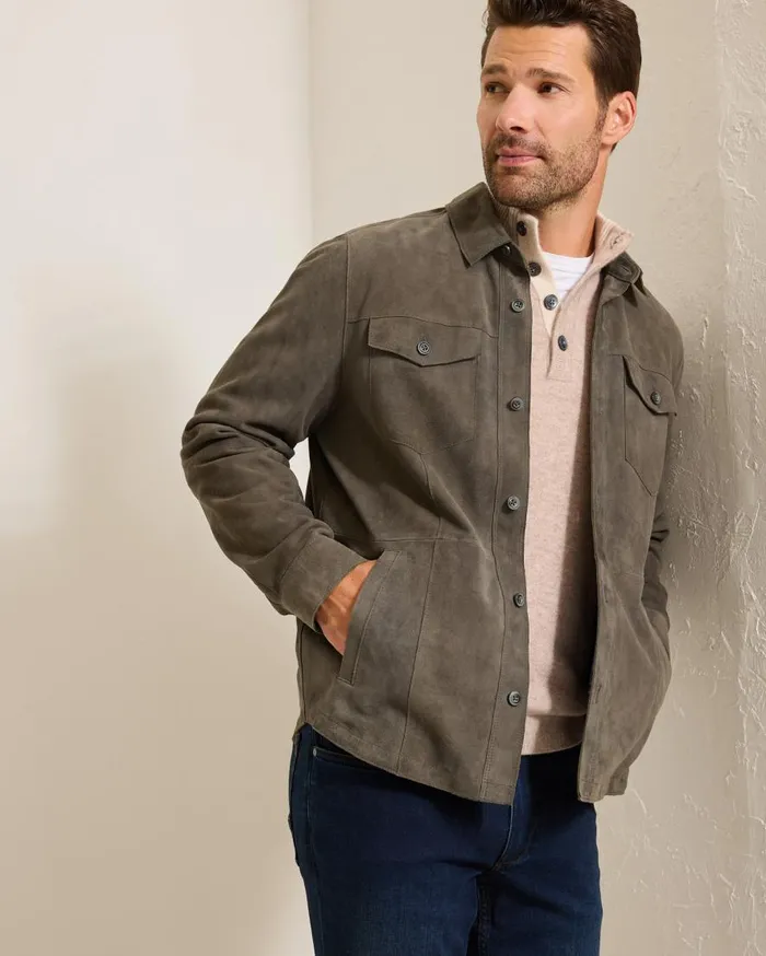 Tommy Bahama Shirts Boulder Ridge Suede Shirt Jacket Fog Grey 8211 Men Tommy Bahama Shirts Boulder Ridge Suede Shirt Jacket Fog Grey 8211 Men