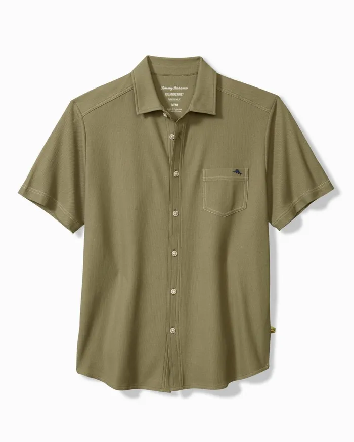 Tommy Bahama Shirts Emfielder IslandZone Knit ShortSleeve Shirt Tea Leaf 8211 Men