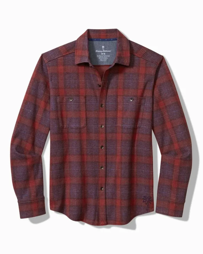 Tommy Bahama Shirts Fireside San Miguel Stretch Flannel Shirt Rhododendron 8211 Men