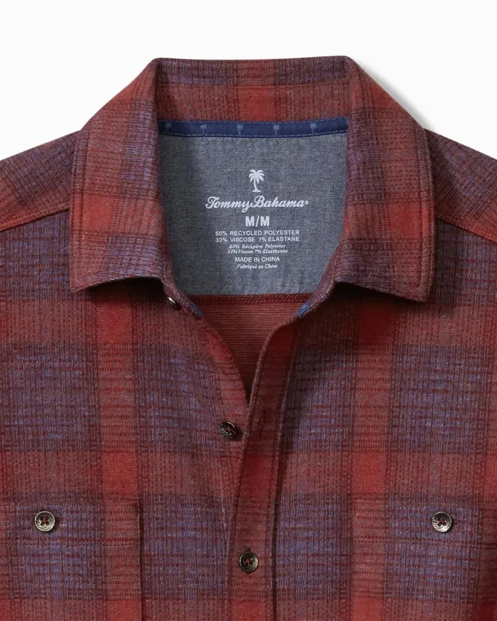 Tommy Bahama Shirts Fireside San Miguel Stretch Flannel Shirt Rhododendron 8211 Men