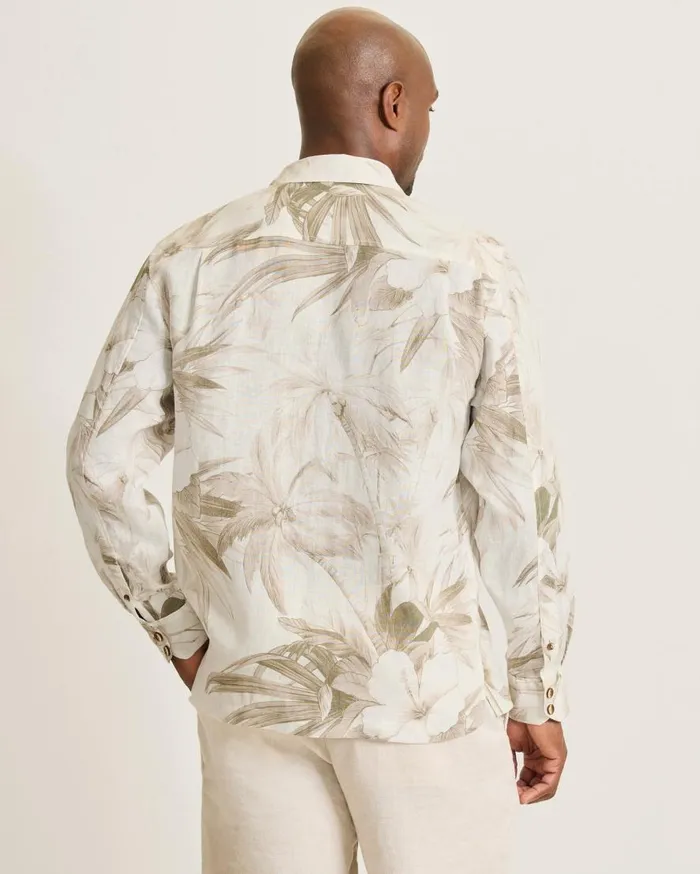 Tommy Bahama Shirts Flora Oasis LongSleeve Linen Shirt Pure Khaki 8211 Men Tommy Bahama Shirts Flora Oasis LongSleeve Linen Shirt Pure Khaki 8211 Men