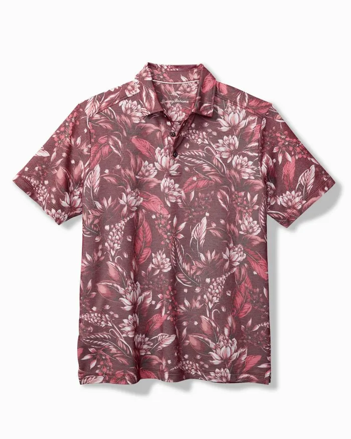 Tommy Bahama Shirts Midnight Excursions IslandZone Polo Cherry Stone 8211 Men