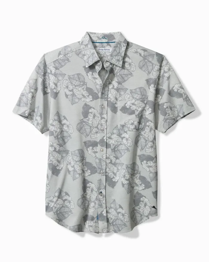 Tommy Bahama Shirts San Lucio Harbor Garden Knit Stretch Shirt Ash Grey 8211 Men