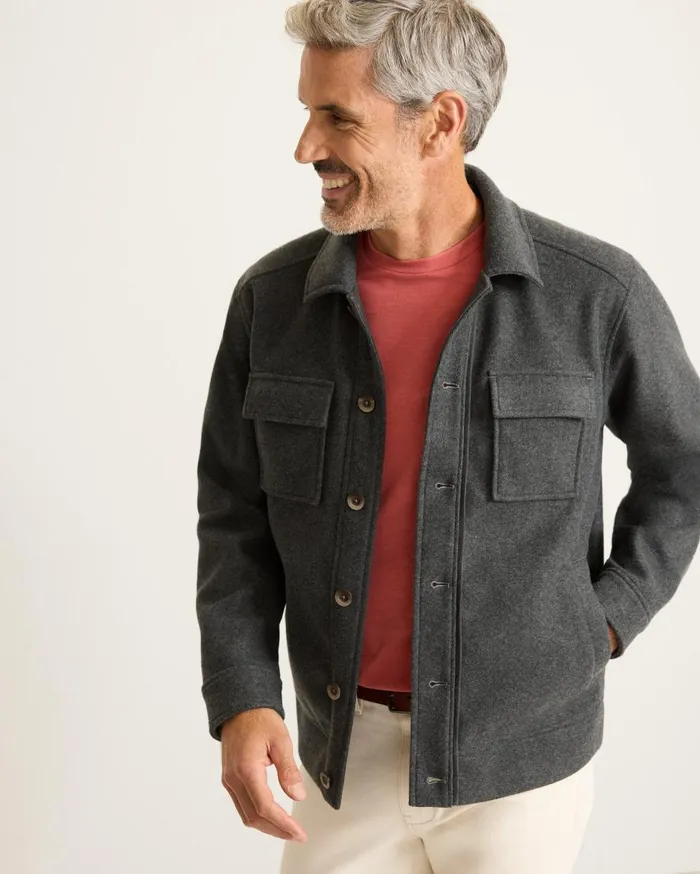 Tommy Bahama Shirts Silver Lake CPO Shirt Jacket Coal 8211 Men