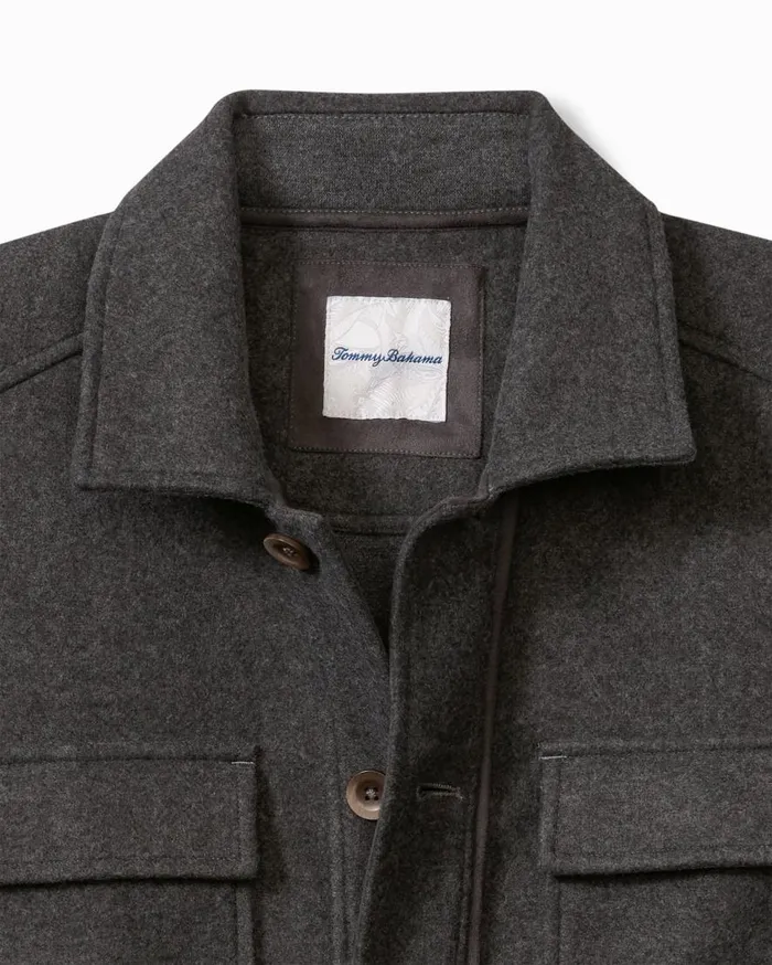 Tommy Bahama Shirts Silver Lake CPO Shirt Jacket Coal 8211 Men
