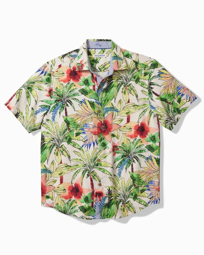 Tommy Bahama Shirts Tepito Garden IslandZone Camp Shirt Coconut Cream 8211 Men