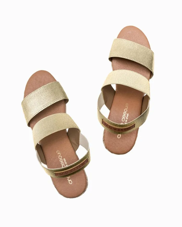 Tommy Bahama Shoes and Sandals Andr Assous Allison Elastic Wedge Sandals Platinum 8211 Women