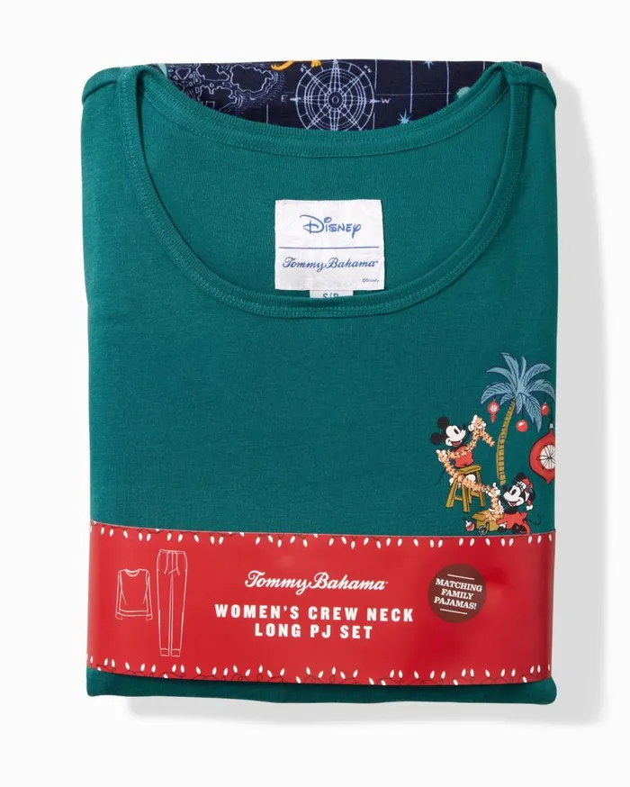 Tommy Bahama Sleepwear Disney Long Sleeve and Pants Family Pajama Set Tropical Teal 8211 Women