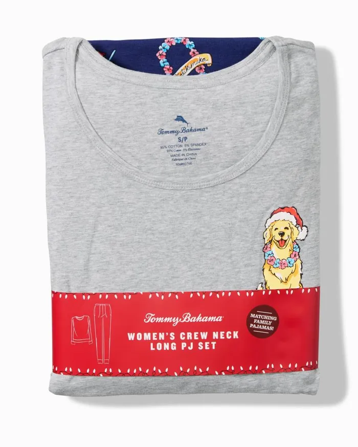 Tommy Bahama Sleepwear Holiday Dog Long Sleeve and Pants Family Pajama Set Island Navy 8211 Women Tommy Bahama Sleepwear Holiday Dog Long Sleeve and Pants Family Pajama Set Island Navy 8211 Women