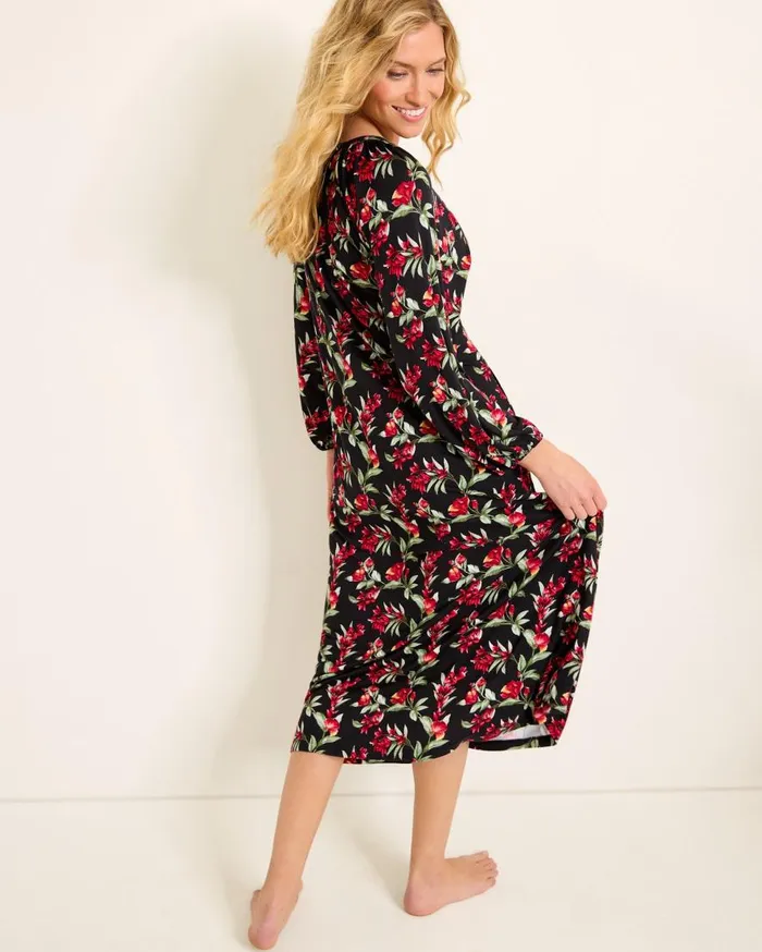 Tommy Bahama Sleepwear Jersey LongSleeve Maxi Sleep Dress Black Cherry 8211 Women Tommy Bahama Sleepwear Jersey LongSleeve Maxi Sleep Dress Black Cherry 8211 Women
