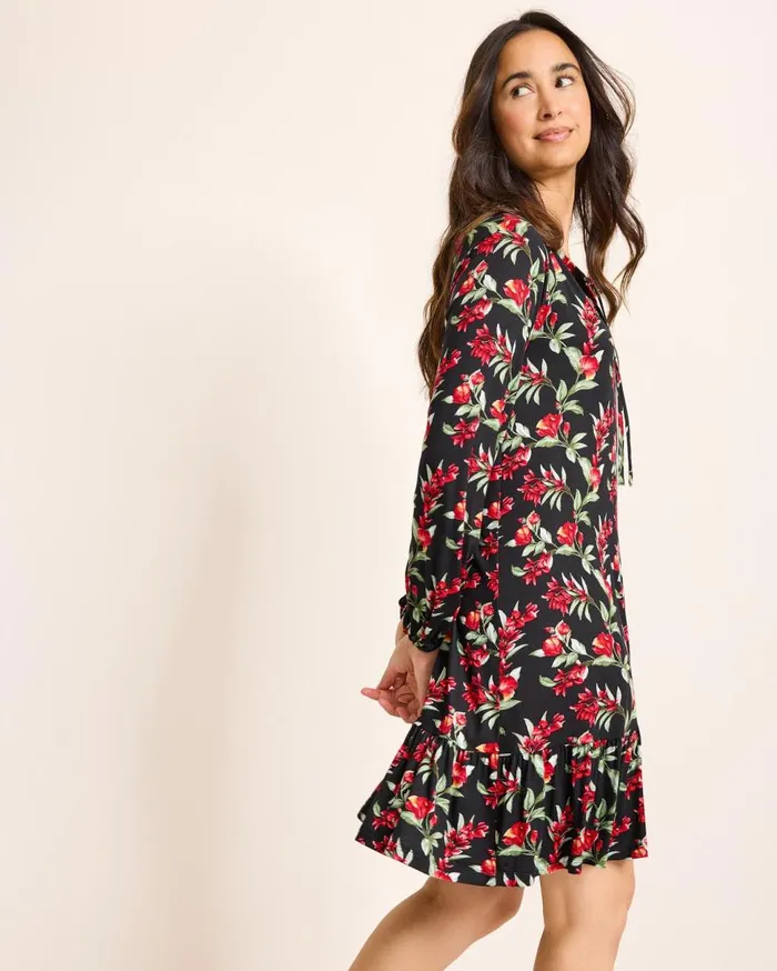 Tommy Bahama Sleepwear Jersey LongSleeve Short Sleep Dress Black Cherry 8211 Women Tommy Bahama Sleepwear Jersey LongSleeve Short Sleep Dress Black Cherry 8211 Women