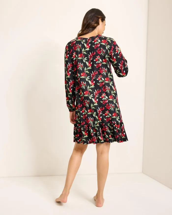 Tommy Bahama Sleepwear Jersey LongSleeve Short Sleep Dress Black Cherry 8211 Women Tommy Bahama Sleepwear Jersey LongSleeve Short Sleep Dress Black Cherry 8211 Women
