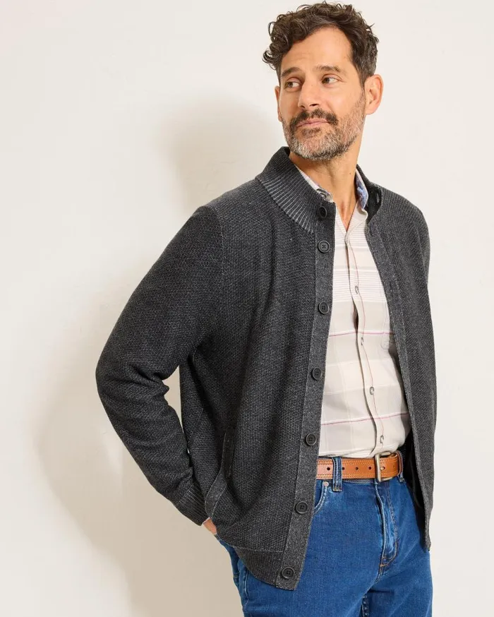 Tommy Bahama Sweaters Crescent Shore IslandZone ButtonMock Cardigan Charcoal 8211 Men Tommy Bahama Sweaters Crescent Shore IslandZone ButtonMock Cardigan Charcoal 8211 Men