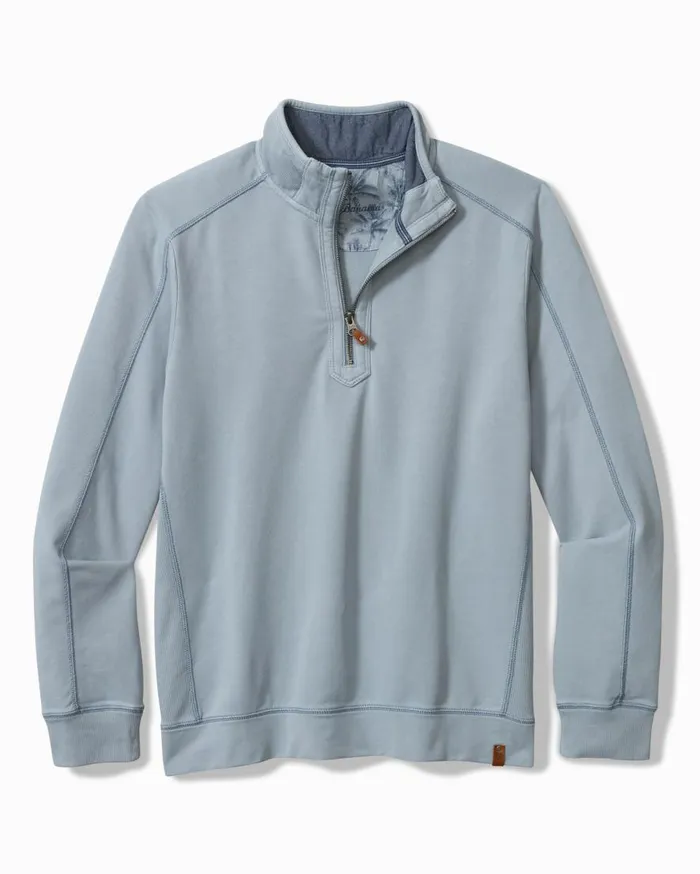 Tommy Bahama Sweatshirts Ben and Terry HalfZip Sweatshirt Norse Blue 8211 Men