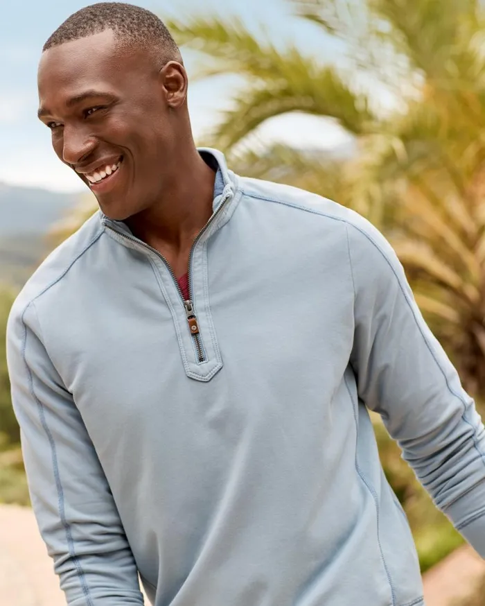 Tommy Bahama Sweatshirts Ben and Terry HalfZip Sweatshirt Norse Blue 8211 Men Tommy Bahama Sweatshirts Ben and Terry HalfZip Sweatshirt Norse Blue 8211 Men