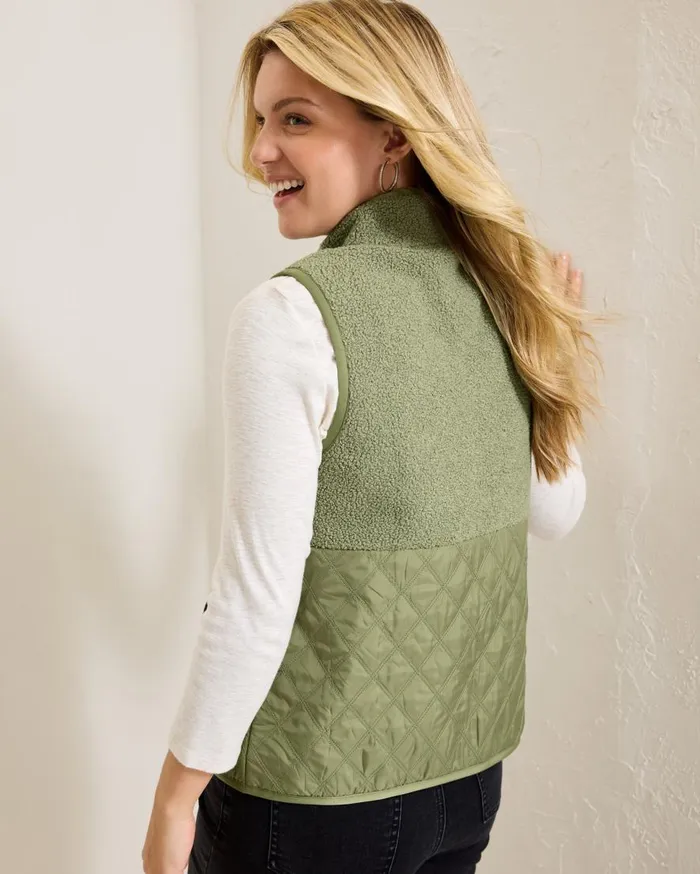 Tommy Bahama Sweatshirts Faux Sherpa Hybrid Vest Dusty Thyme 8211 Women Tommy Bahama Sweatshirts Faux Sherpa Hybrid Vest Dusty Thyme 8211 Women