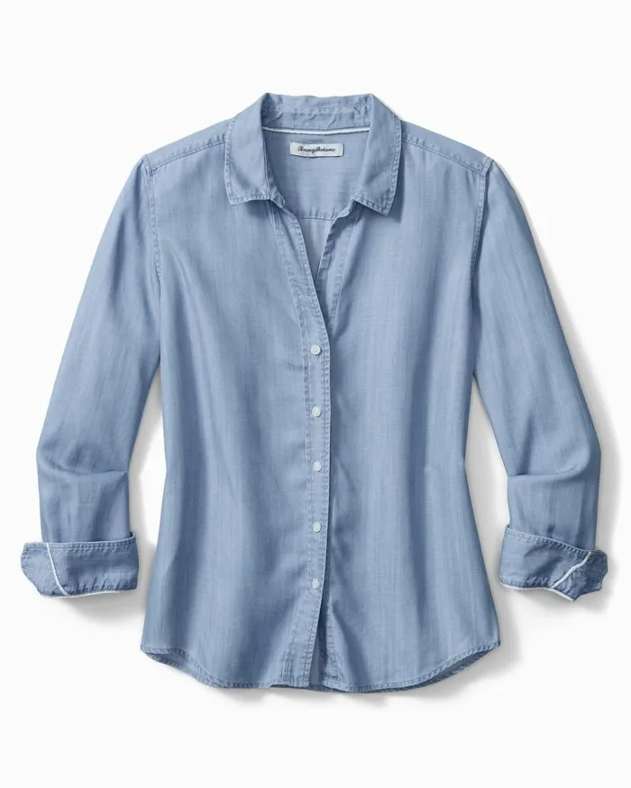 Tommy Bahama Tops and Shirts Chambray All Day LongSleeve Shirt Light Storm Wash 8211 Women Tommy Bahama Tops and Shirts Chambray All Day LongSleeve Shirt Light Storm Wash 8211 Women