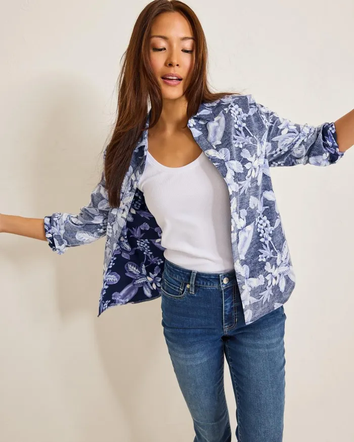 Tommy Bahama Tops and Shirts Hightide Flora Cord Shirt Coastline 8211 Women