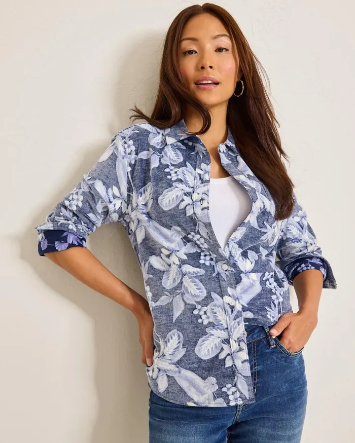 Tommy Bahama Tops and Shirts Hightide Flora Cord Shirt Coastline 8211 Women