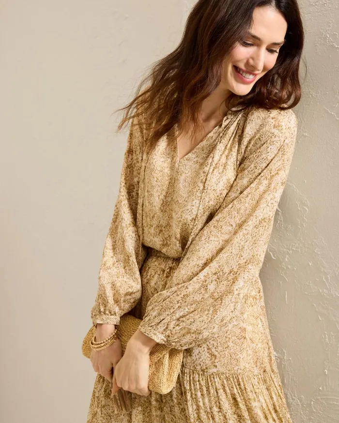 Tommy Bahama Tops and Shirts Playa Python Peasant Top Travertine 8211 Women