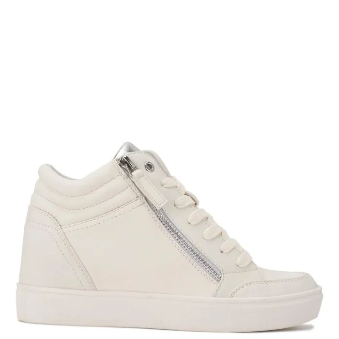 Tons High Top Hidden Wedge Sneakers Whitesilver Women Nine West Sneakers