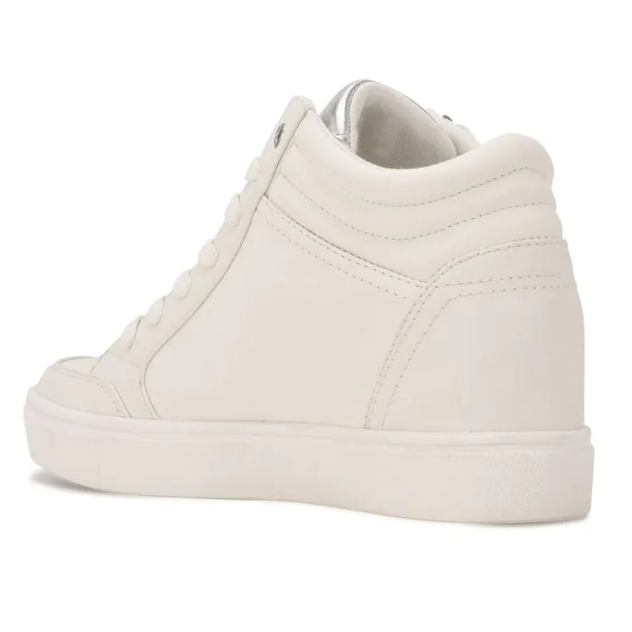 Tons High Top Hidden Wedge Sneakers Whitesilver Women Nine West Sneakers