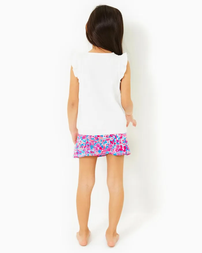 Tops and Bottoms Girls Lilly Pulitzer UPF 50 Luxletic Girls Mini Aila Skort Aura Pink Baby Bloomer