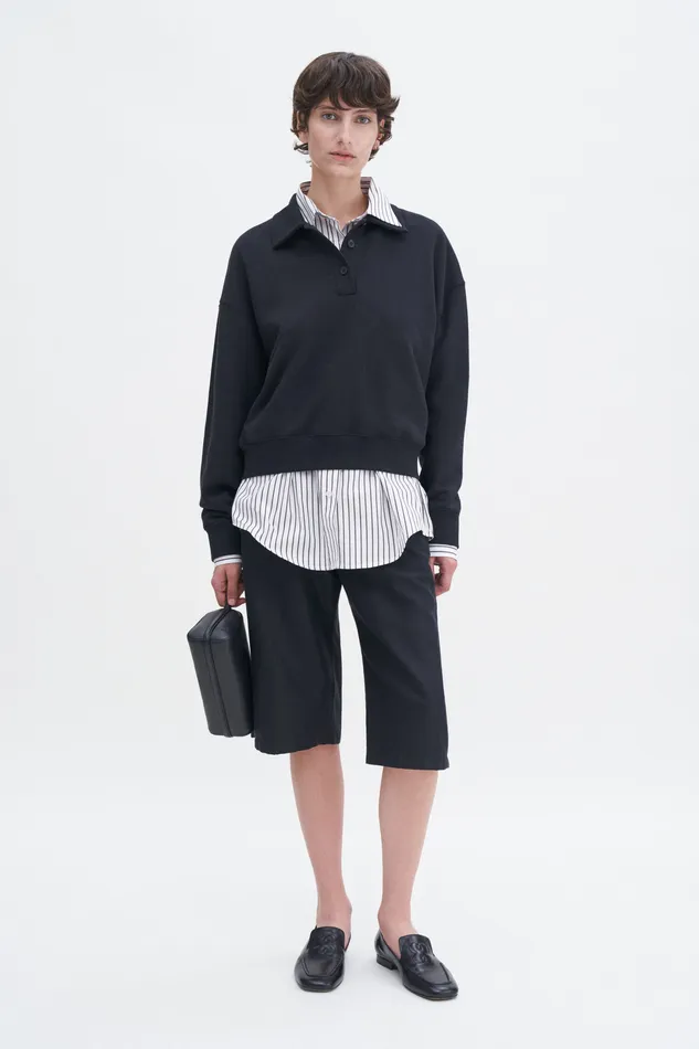Tops and TShirts filippak Women Polo Sweatshirt Black