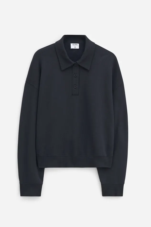 Tops and TShirts filippak Women Polo Sweatshirt Black