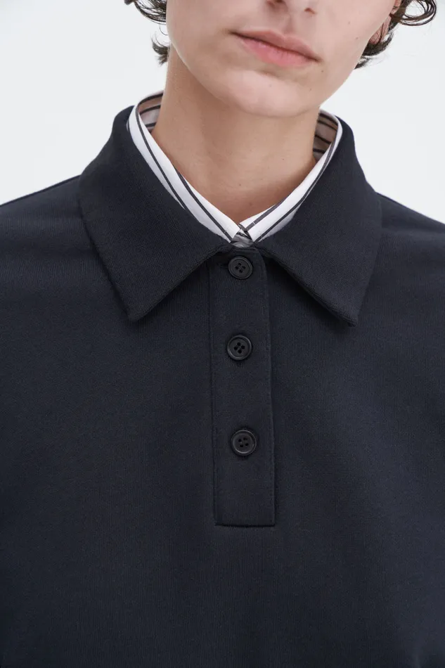 Tops and TShirts filippak Women Polo Sweatshirt Black