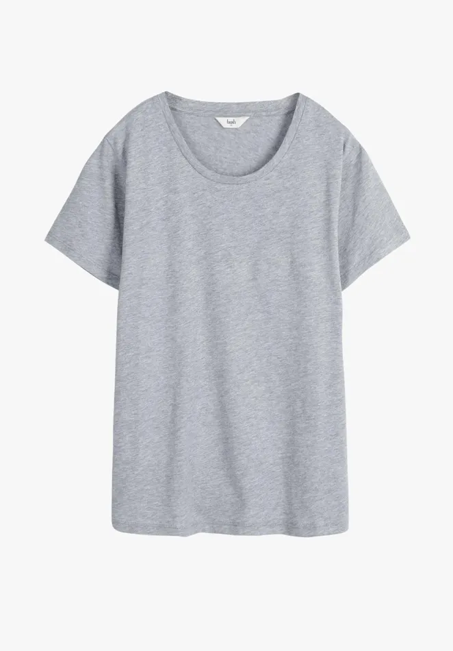 Tops and TShirts Women Hush Cali Cotton Slub Crew Tee Grey Marl