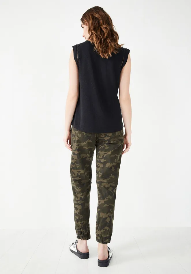 Tops and TShirts Women Hush Fia Linen Blend Vest Black