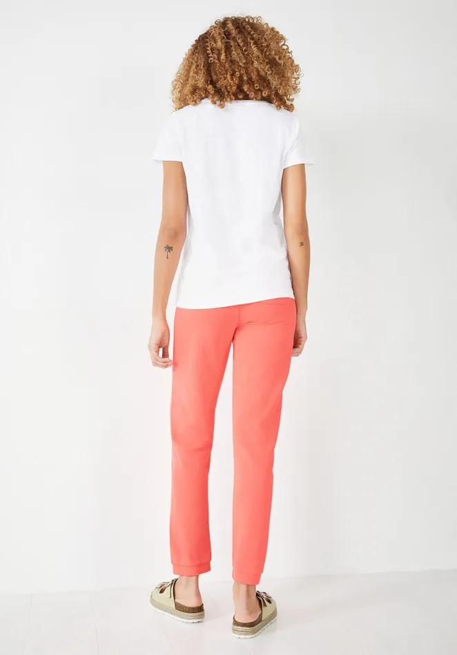Tops and TShirts Women Hush Hari Scoop Neck Cotton Slub TShirt White