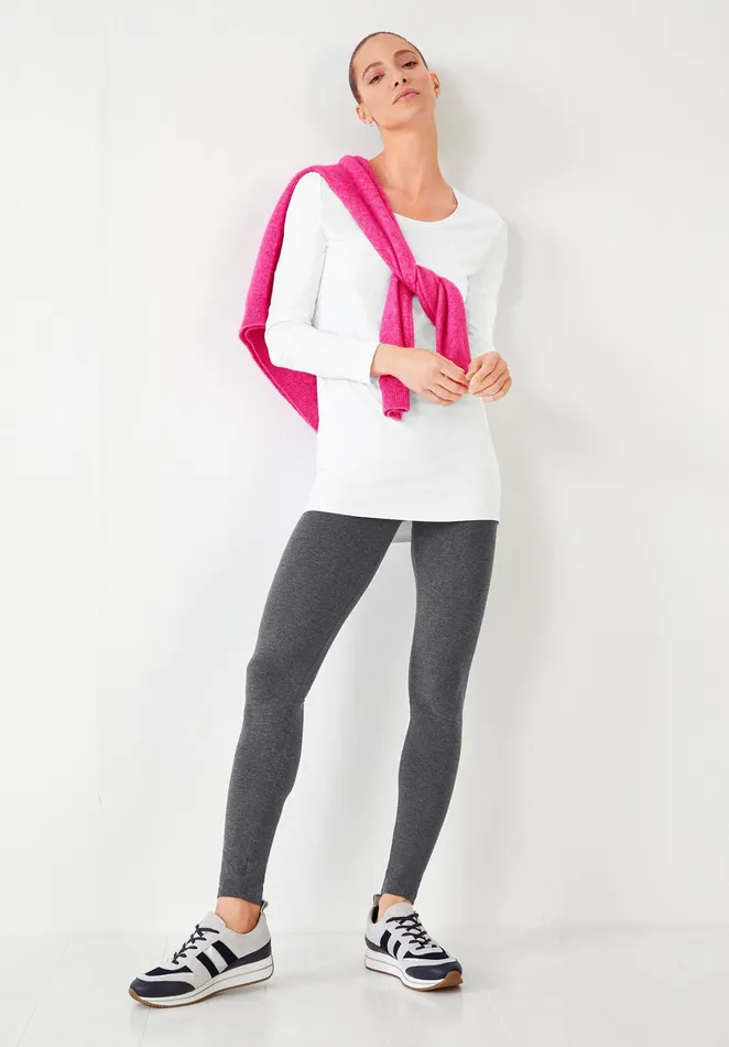 Tops and TShirts Women Hush Longline StretchCotton TShirt White