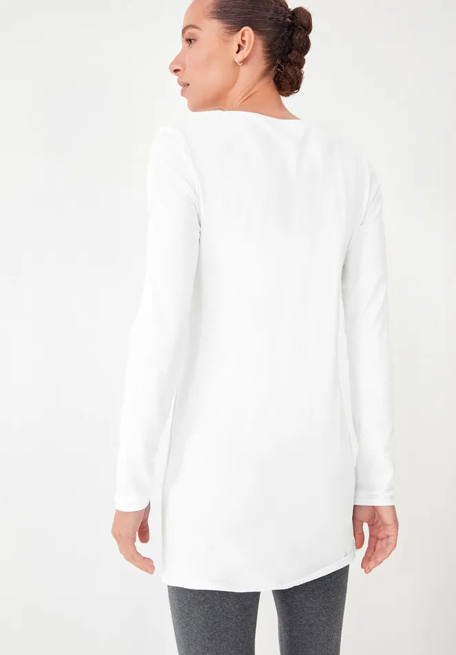 Tops and TShirts Women Hush Longline StretchCotton TShirt White