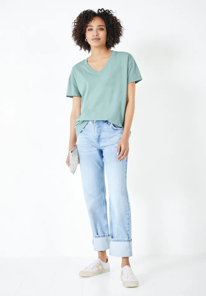 Tops and TShirts Women Hush Sara VNeck Boyfriend TShirt Soft Mint Green