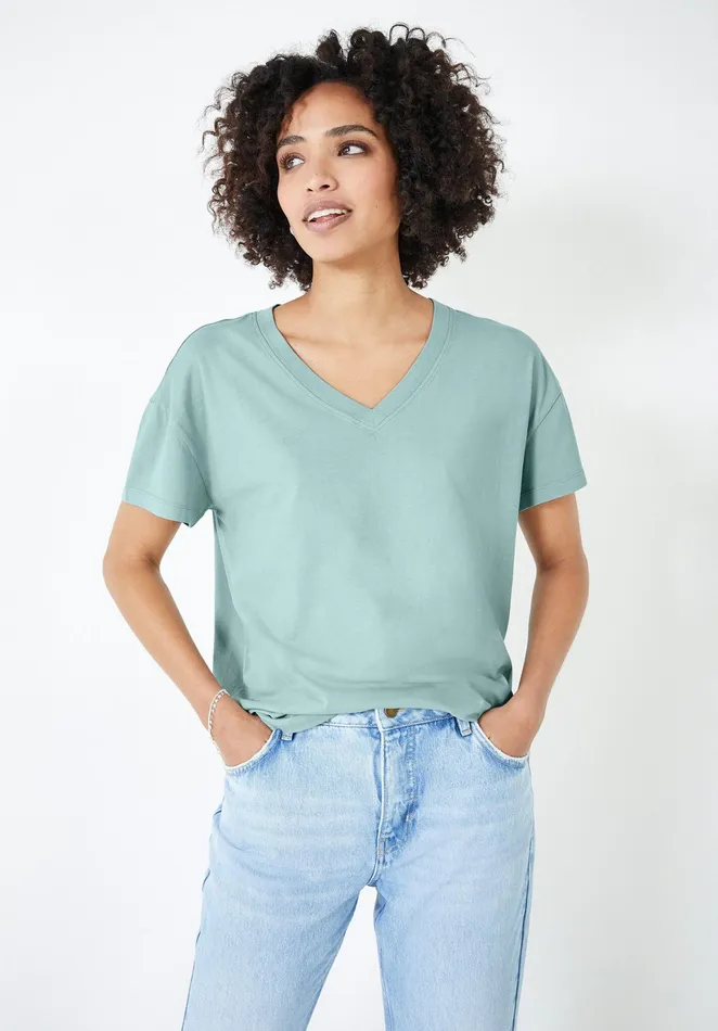 Tops and TShirts Women Hush Sara VNeck Boyfriend TShirt Soft Mint Green