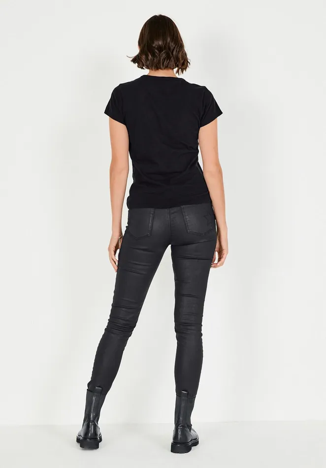Tops and TShirts Women Hush Slim Fit Crew Tee Black