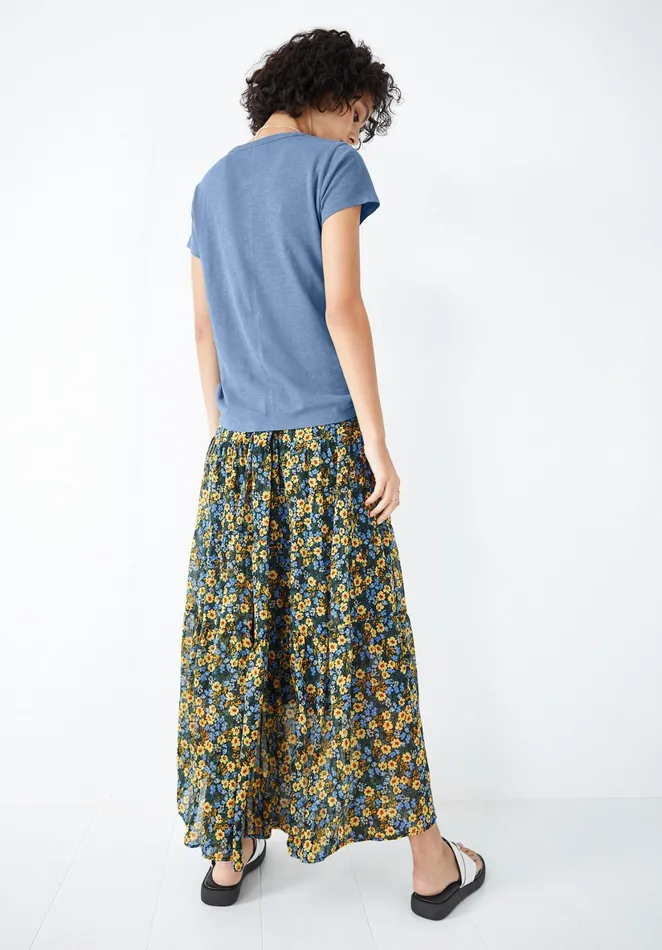 Tops and TShirts Women Hush Slim Fit Crew Tee Denim Blue