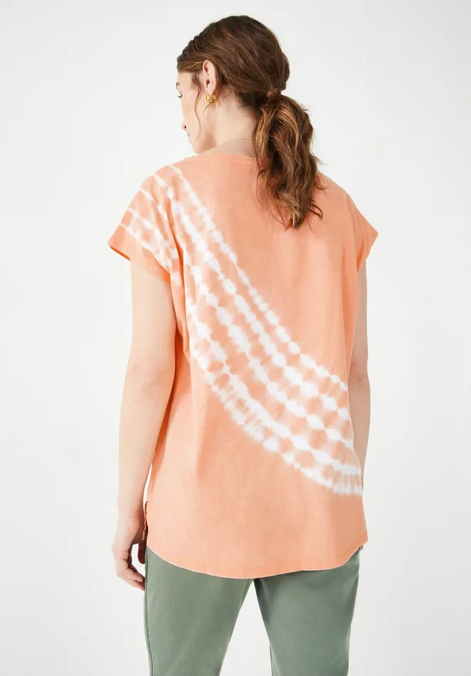 Tops and TShirts Women Hush Tie Dye Boyfriend TShirt Coral Sunset
