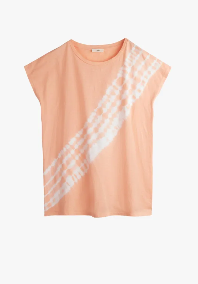 Tops and TShirts Women Hush Tie Dye Boyfriend TShirt Coral Sunset