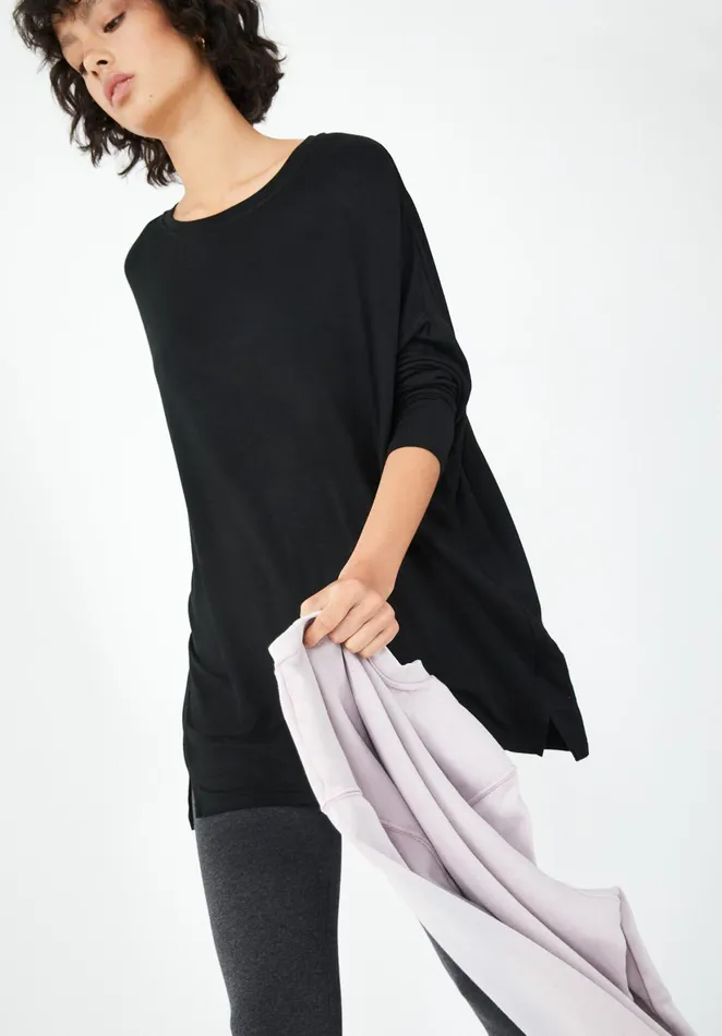 Tops and TShirts Women Hush Wide Jersey Top Black