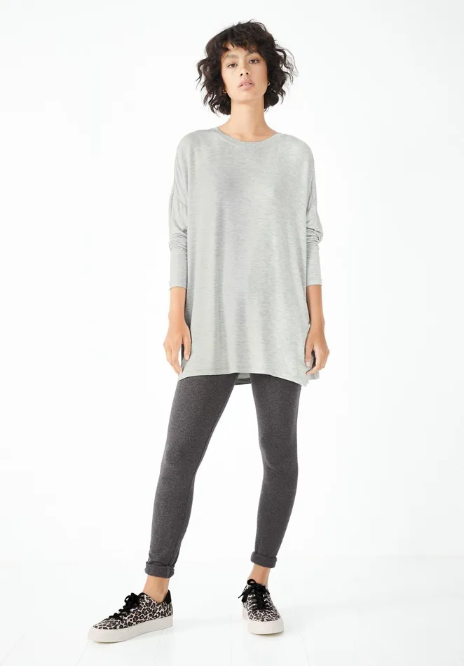 Tops and TShirts Women Hush Wide Jersey Top Pale Grey Marl