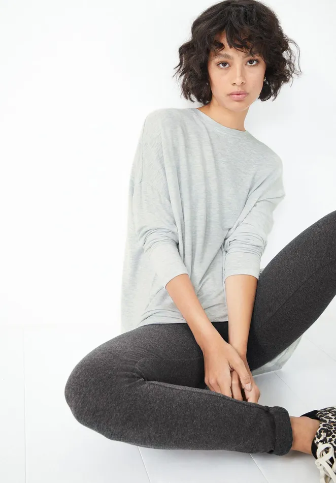 Tops and TShirts Women Hush Wide Jersey Top Pale Grey Marl