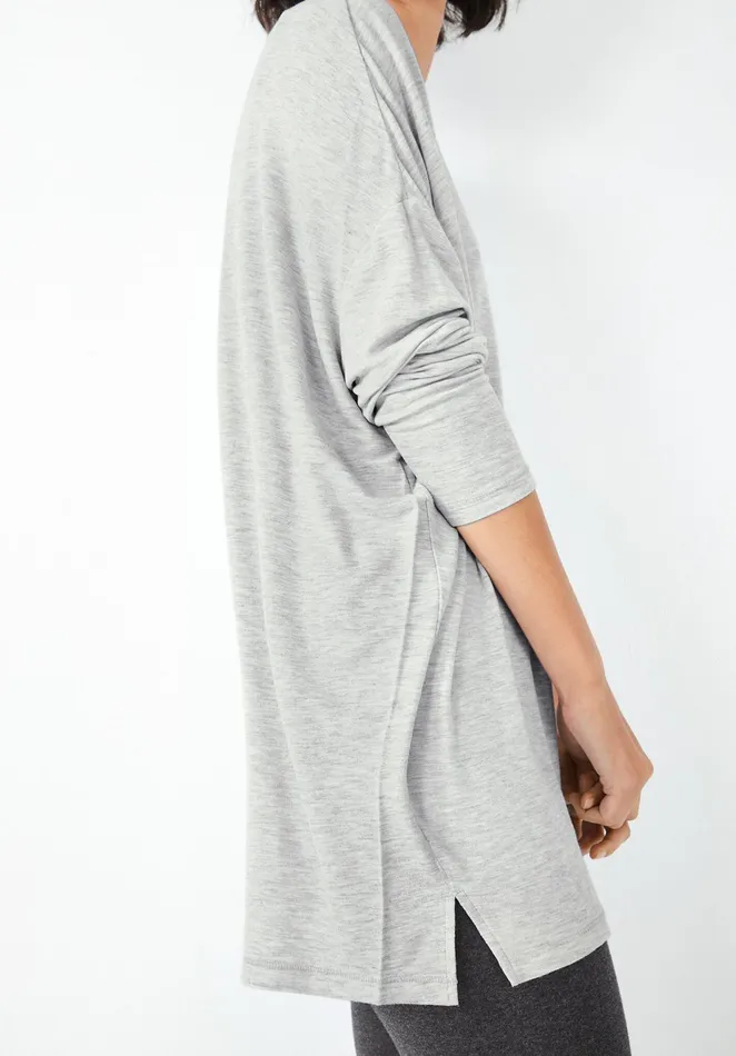 Tops and TShirts Women Hush Wide Jersey Top Pale Grey Marl