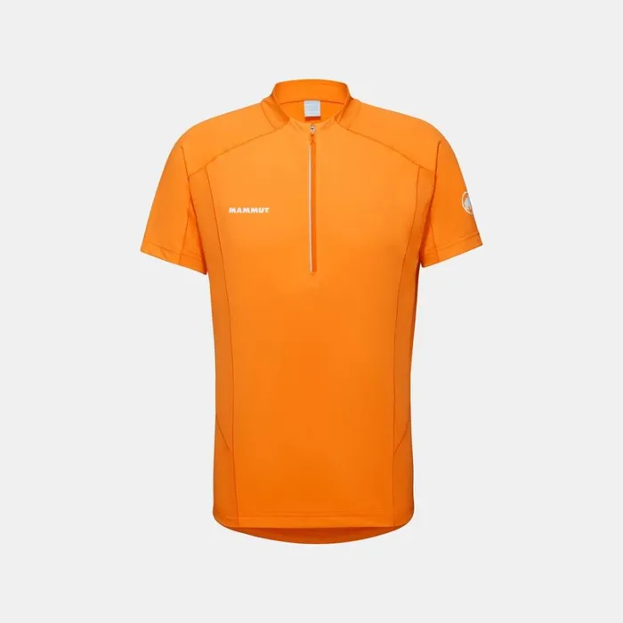 Tops Men Mammut Aenergy FL Half Zip TShirt Tangerinedark Tangerine