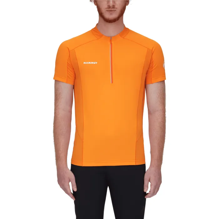 Tops Men Mammut Aenergy FL Half Zip TShirt Tangerinedark Tangerine